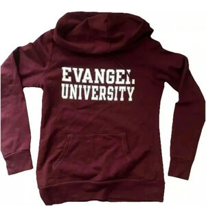 Women’s Champion Maroon Evangel University Hoodie Sweatshirt Size Medium